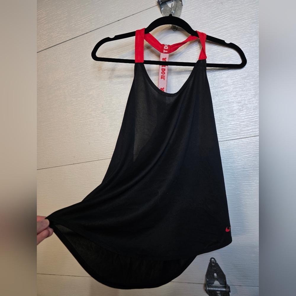 Nike Women's Black Tank Top with Red Straps